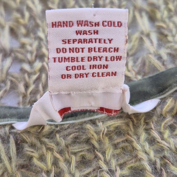 SUNDANCE Olive Loose Knit Mohair Cardigan Hoodie Long Length Petite Medium - Picture 6 of 11